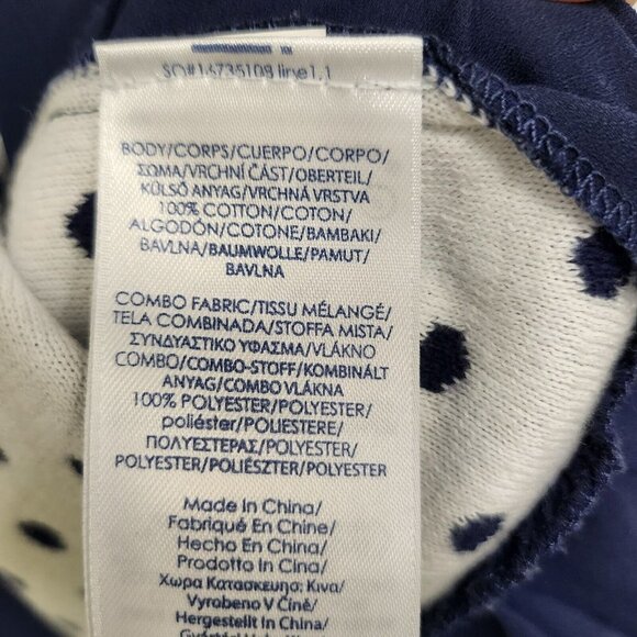 Chaps Blue Polka Dot Mock Layered Chiffon Hem Pullover Sweater Size 2X - Picture 5 of 9